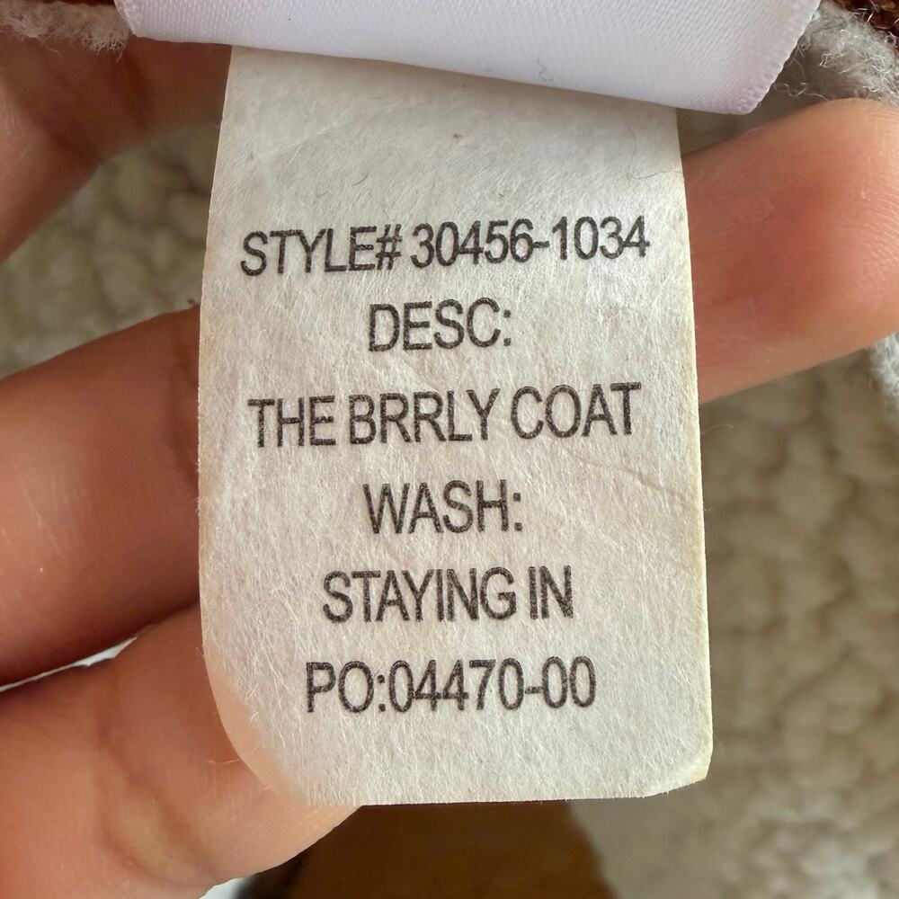 Mother The Brrly Coat Wash Staying In Size Large Brown White Warm Coat Luxury - Picture 13 of 16